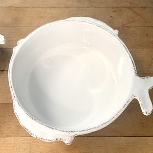 Vietri (Italian) Lastra White Fish Bowls